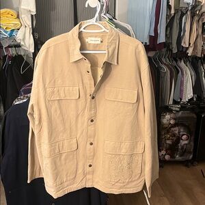 Honor The Gift Khaki Lightweight Utility Shirt Jacket with Classic Collar